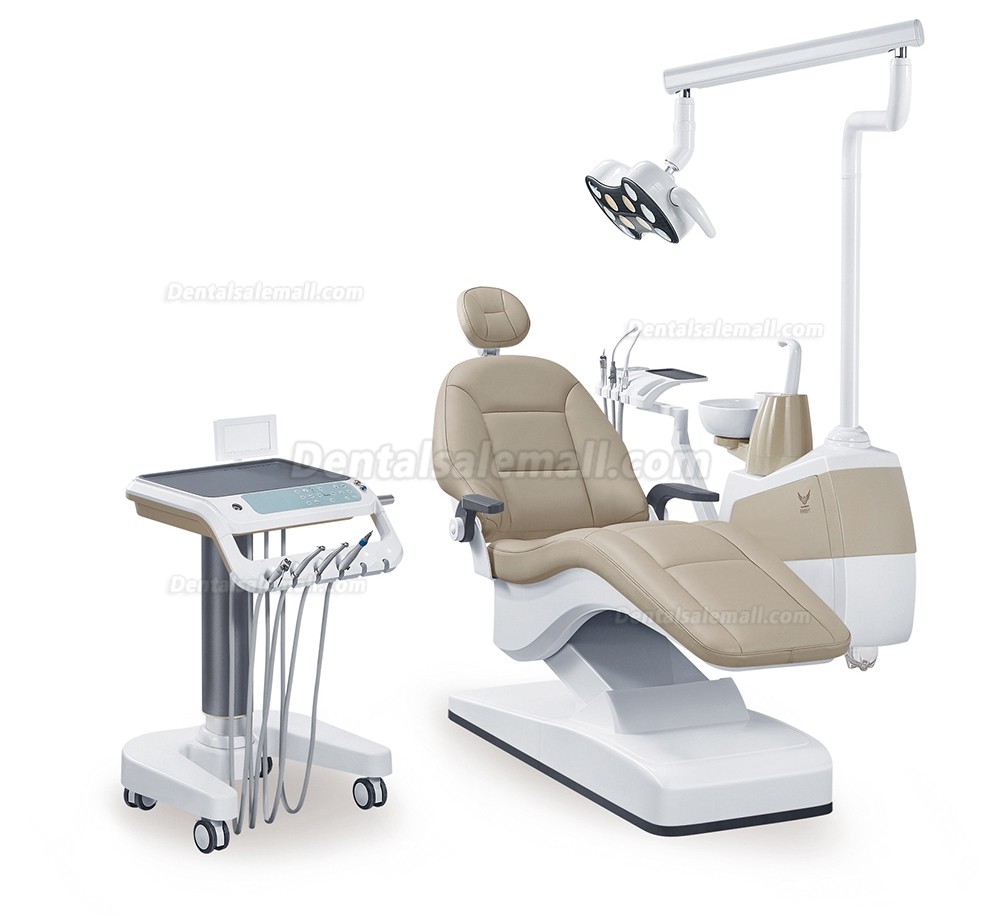 Gladent® GD-S350C Dental Chair Unit with Mobile Dental Cart Cast Aluminum Backrest